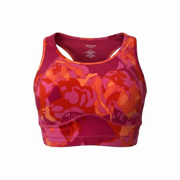 Other - Torrid Active Sports Bra Size 1 Pink Orange Floral Racerback
